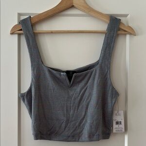 Volcom Striped Crop V Tank Top